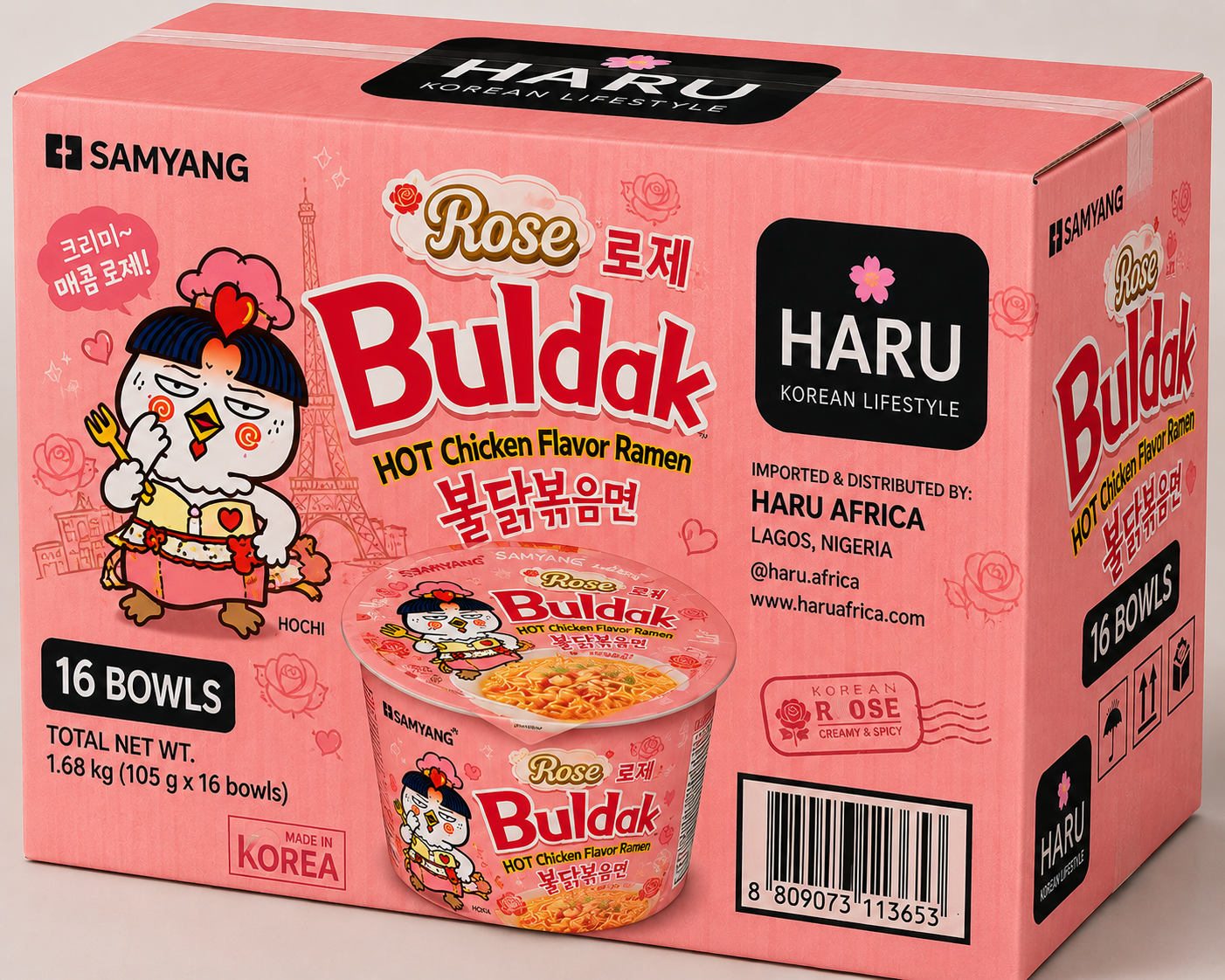 Buldak Rose Carton [16 Bowls]