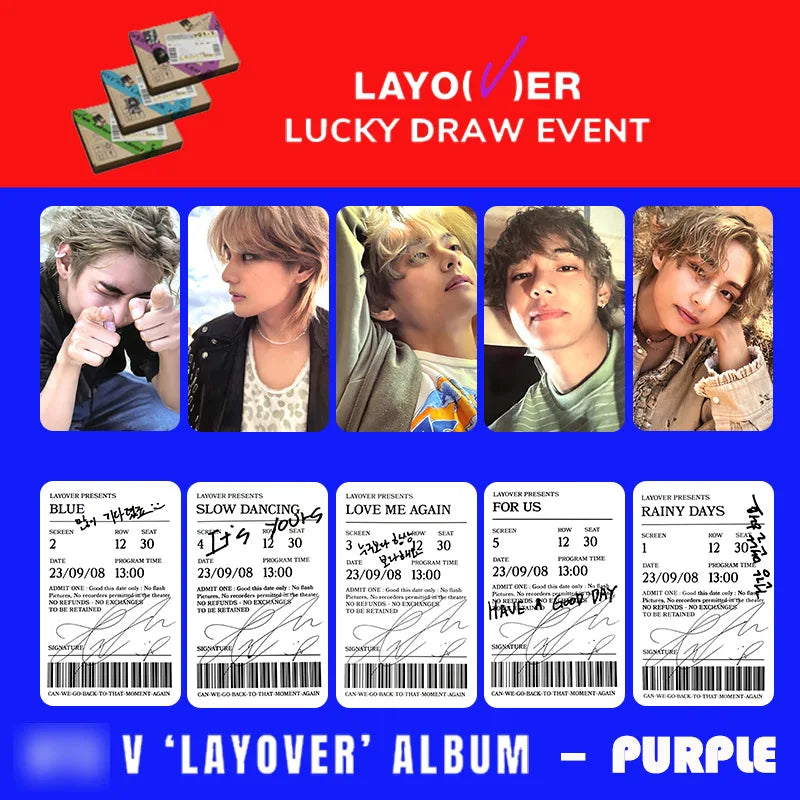 BTS V Solo Layover Photo Card Set