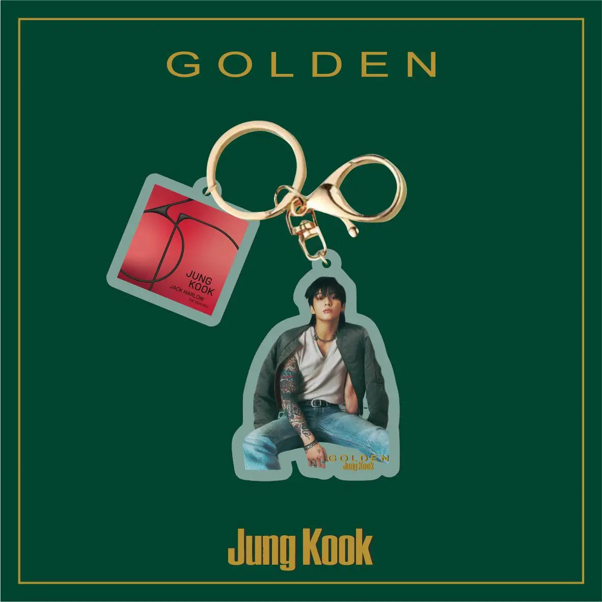 BTS JK GOLDEN ACRYLIC KEYCHAIN