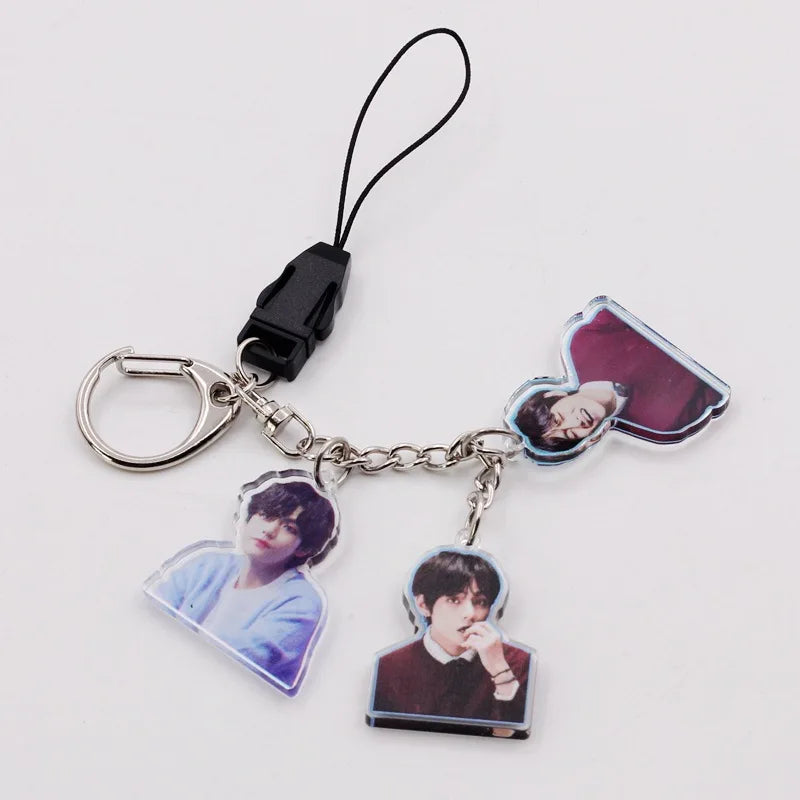 BTS ACRYLIC KEYCHAIN W/ TRIFECTA STRAPS