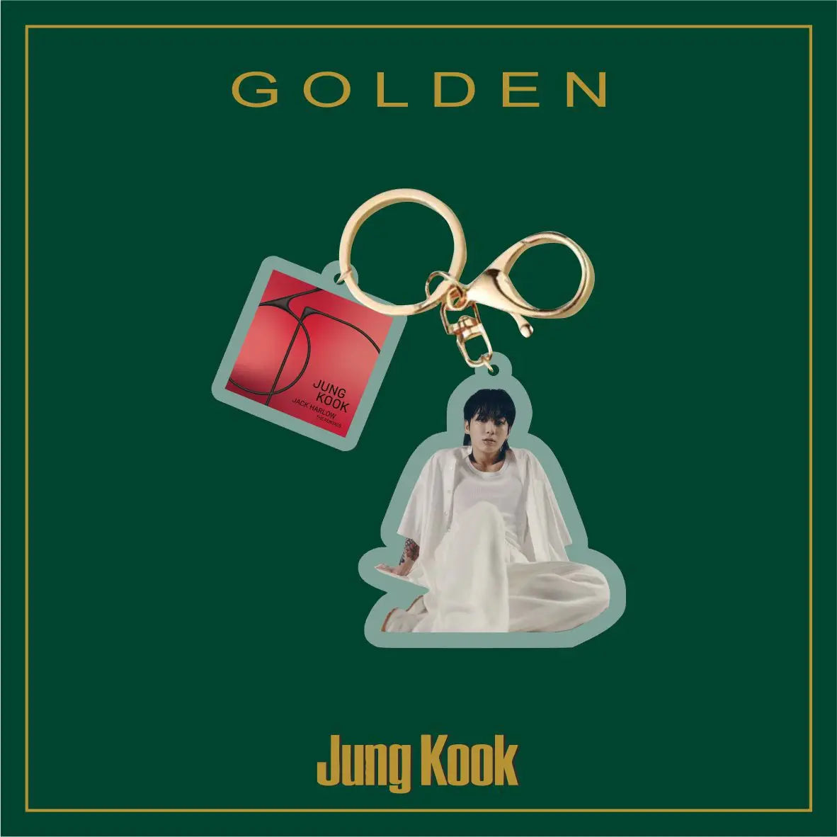 BTS JK GOLDEN ACRYLIC KEYCHAIN