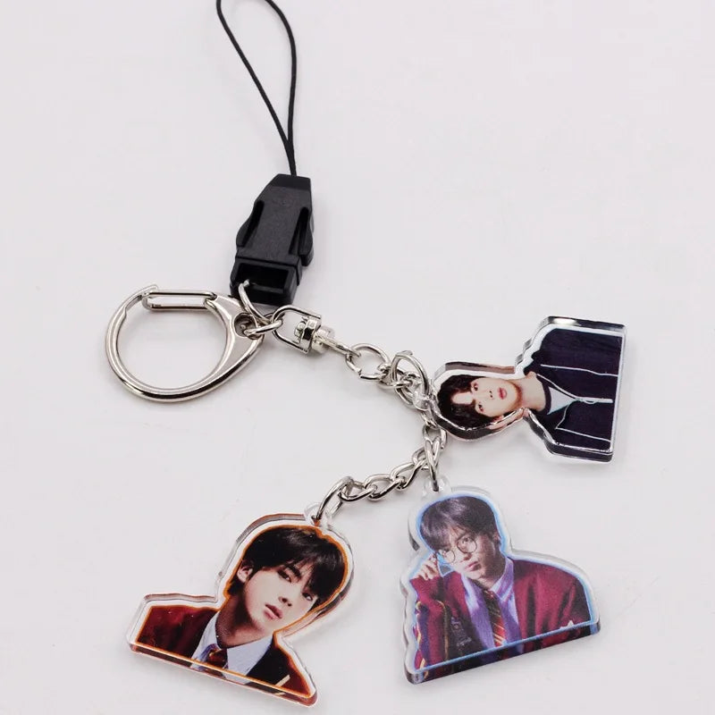 BTS ACRYLIC KEYCHAIN W/ TRIFECTA STRAPS