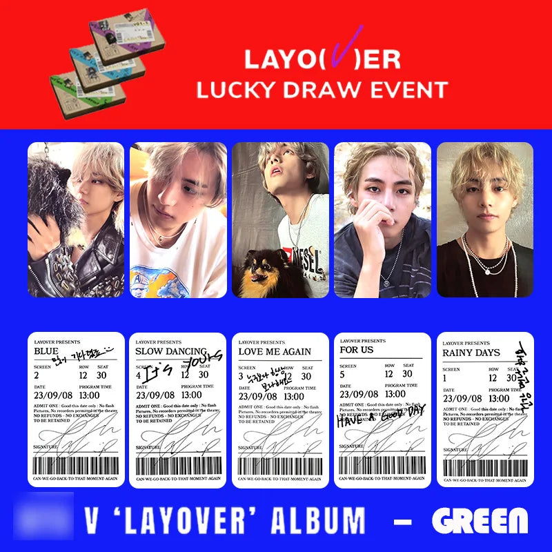 BTS V Solo Layover Photo Card Set