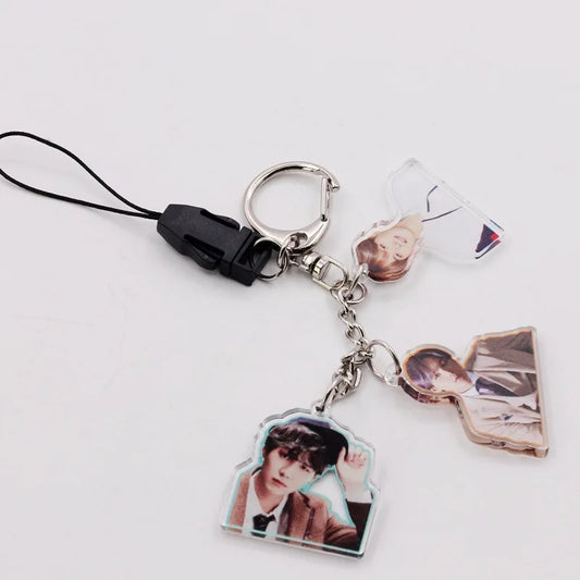 BTS ACRYLIC KEYCHAIN W/ TRIFECTA STRAPS