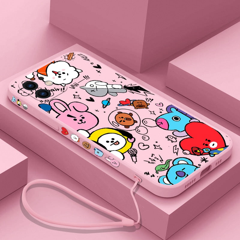 BT21 IPHONE PHONE CASES WITH LANYARD