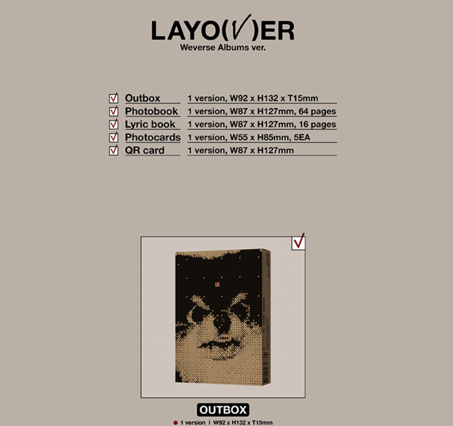 BTS V - LAYOVER 1ST SOLO ALBUM