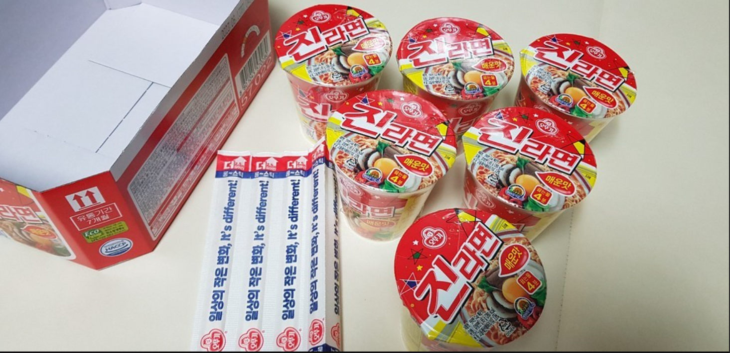 Ottogi Jin Ramen Spicy Cup  (오뚜기 진라면 매운맛 컵)