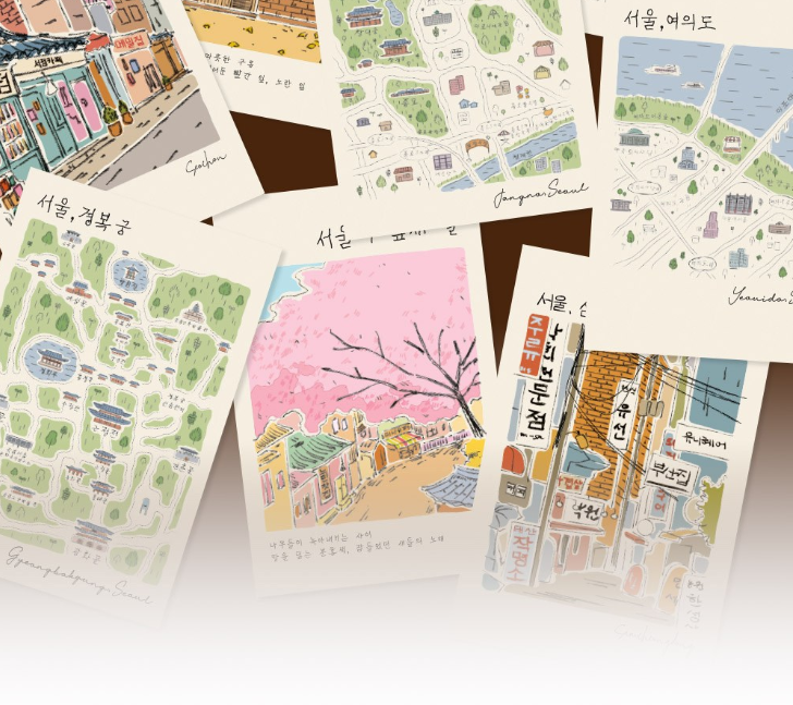 Walking in Seoul Postcard