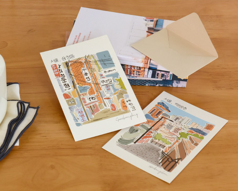 Walking in Seoul Postcard