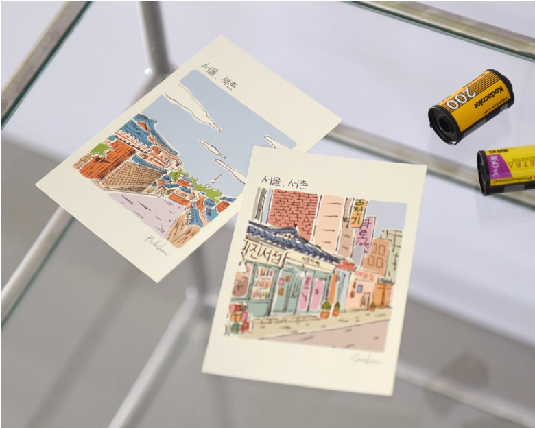 Walking in Seoul Postcard