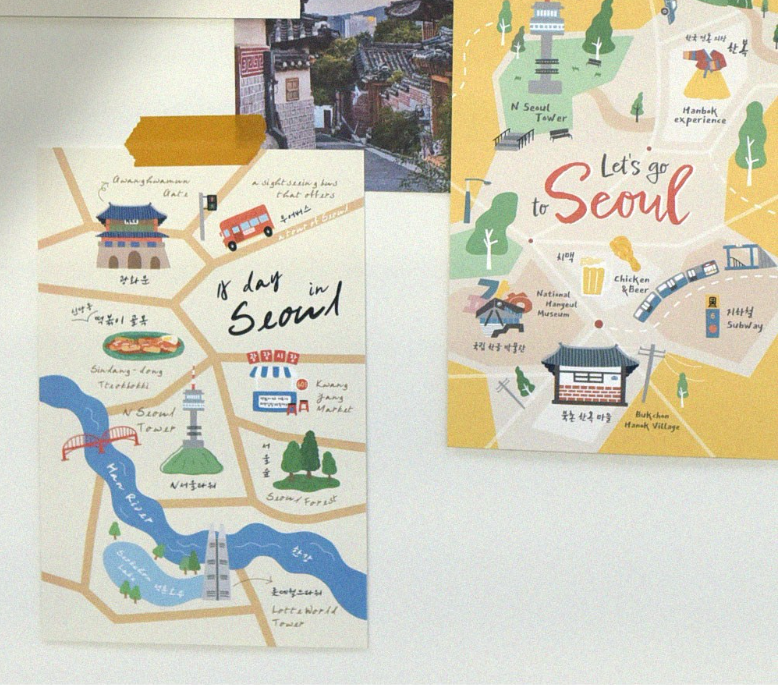 Walking in Seoul Postcard