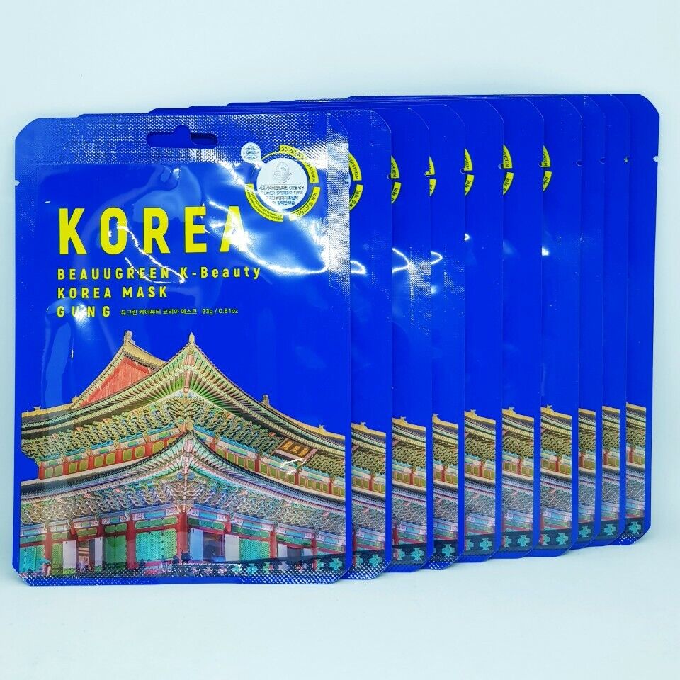 Beauugreen K-Beauty Korea Mask Gung Elasticity Moisturizing Soothing x10pcs