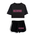 BLACKPINK CROP TOP AND SHORTS SET