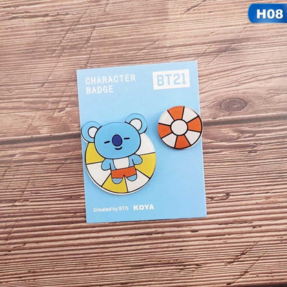 BT21 ENAMEL BADGES