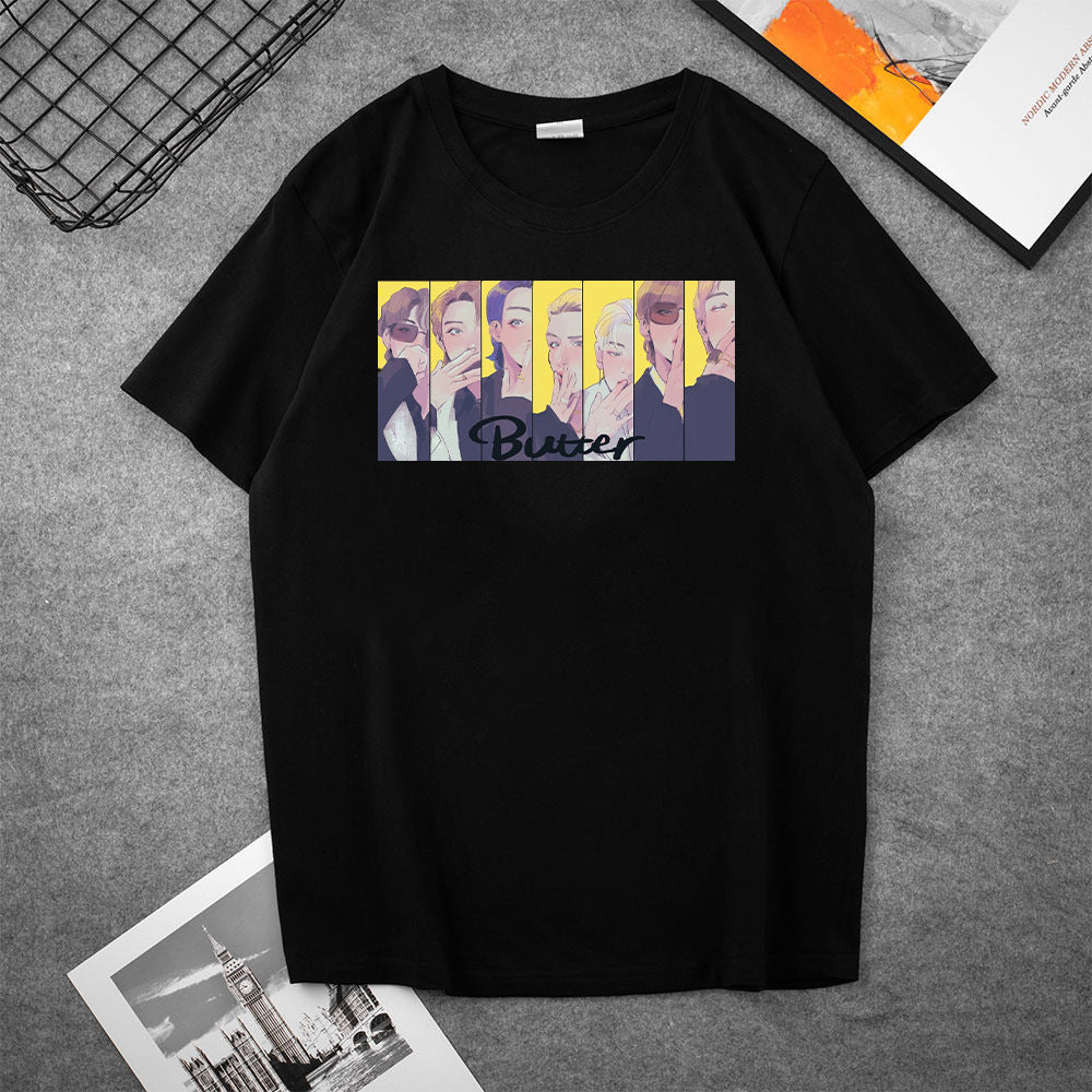 BTS CARTOON T-SHIRT (BUTTER CONCEPT)